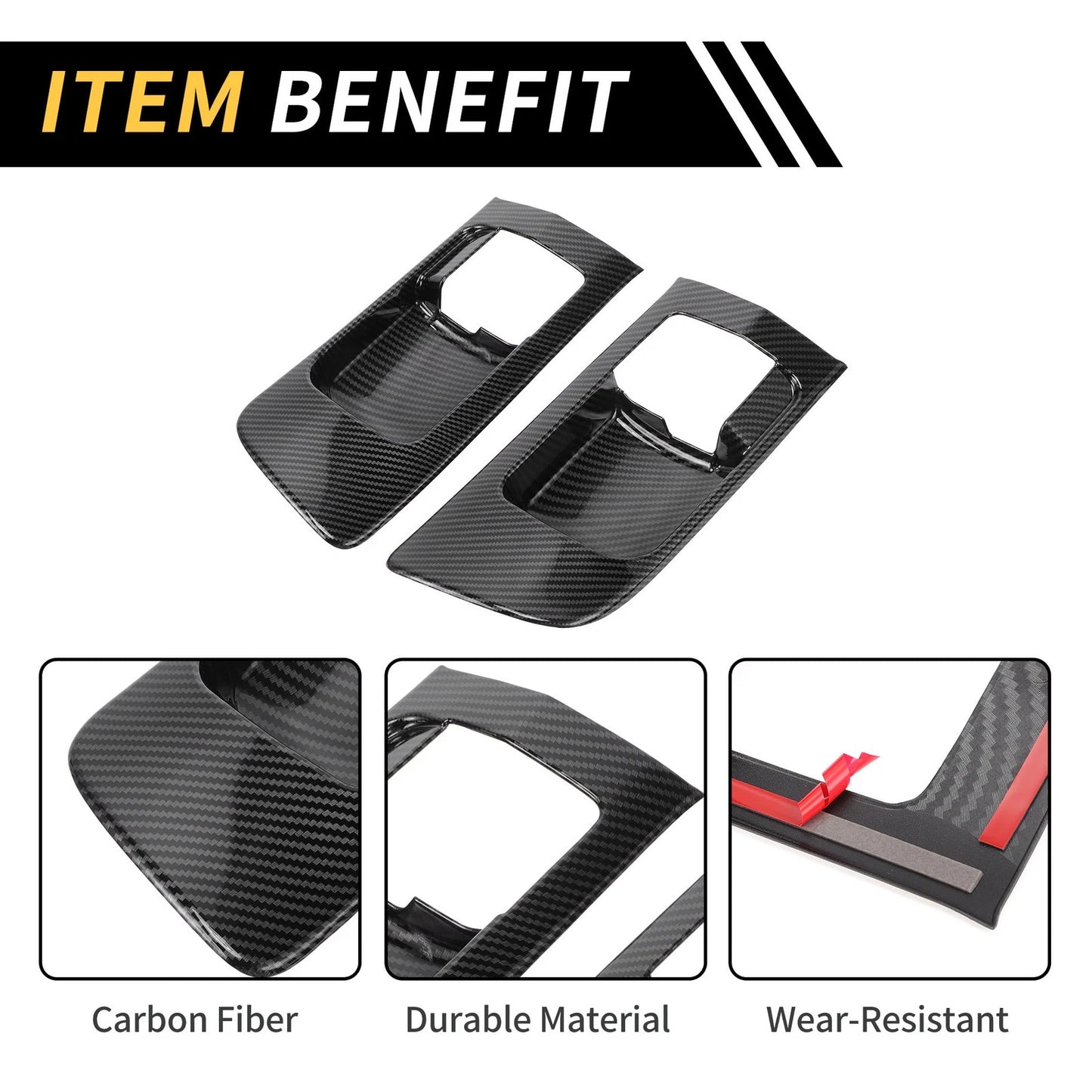 Carbon Fiber Front Door Handle Bowl Cover for Toyota Tundra (2014-2021)