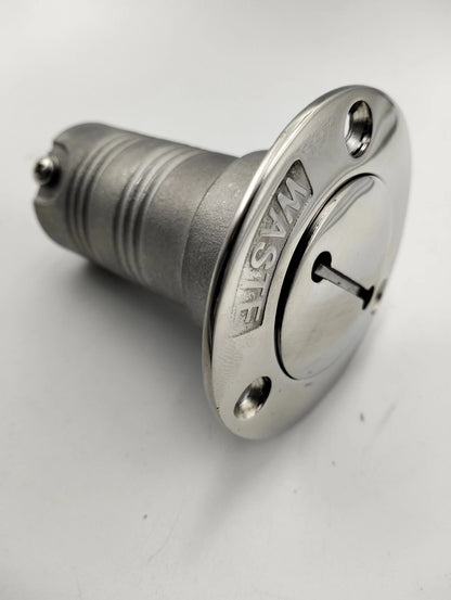 316 Marine Grade Stainless Steel Waste Boat Deck Filler 38mm with Key