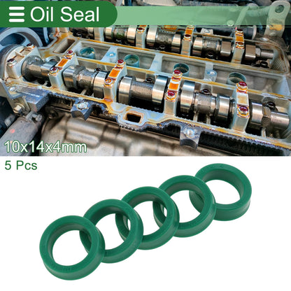 Oil Seal Rotary Shaft Seal TPU 10x14x4mm Green 5 Pcs