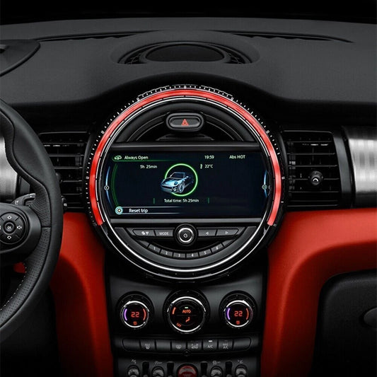 1x Black Multimedia Screen Frame Cover for Mini Cooper F55 F56 (2014-2022)