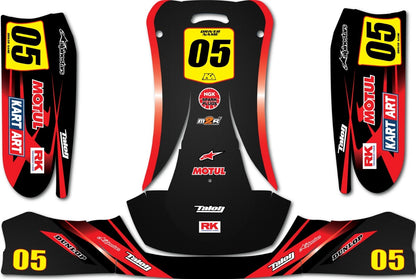 KG 508 Kart Art Thunder Style Graphics Decals Sticker Kit