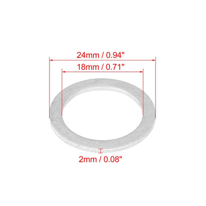 15 x M18 Silver Tone Oil Drain Plug Gaskets for Volvo
