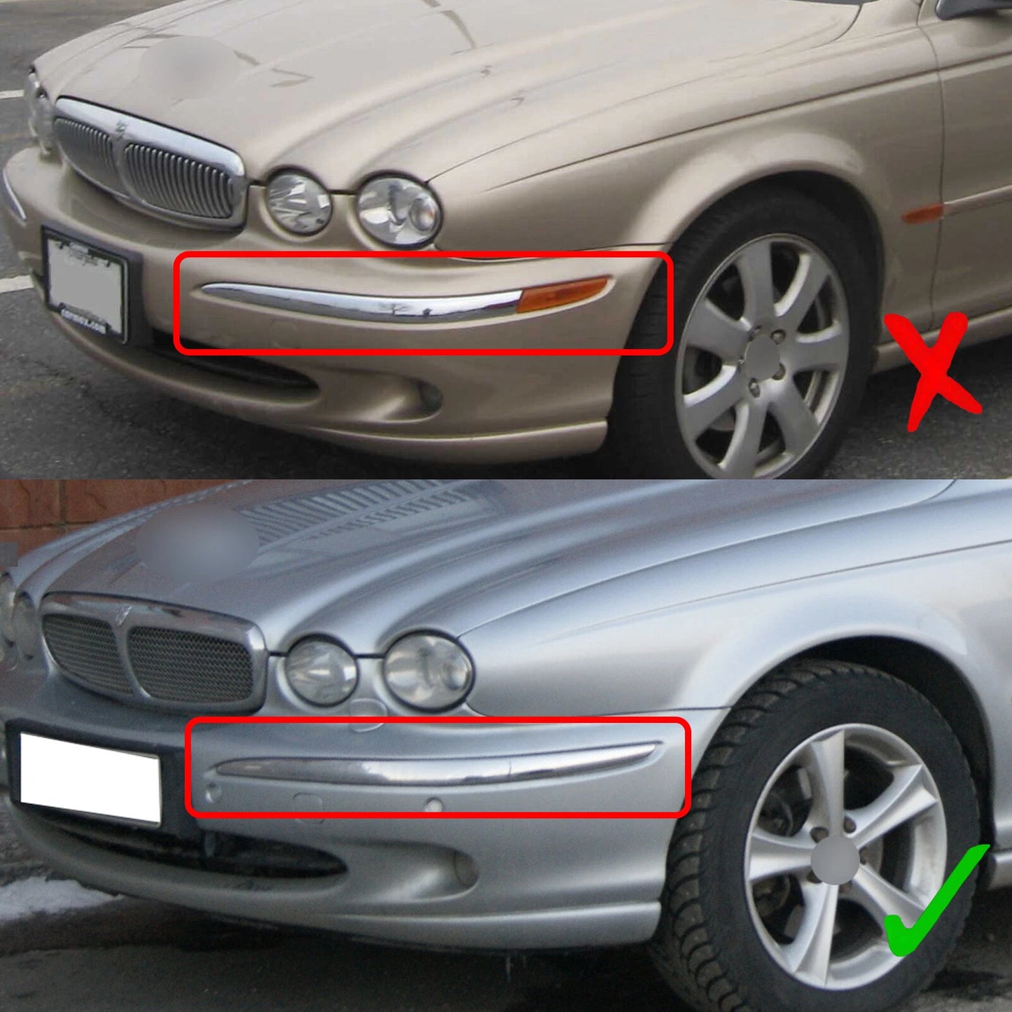 Front Bumper Rim Moulding Strip Cover Right for Jaguar X-Type (2001-2007)