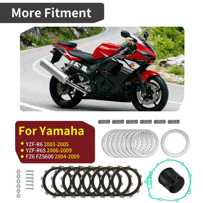 Clutch Friction Steel Plates Kit for Yamaha YZF R6 (2003–2009)