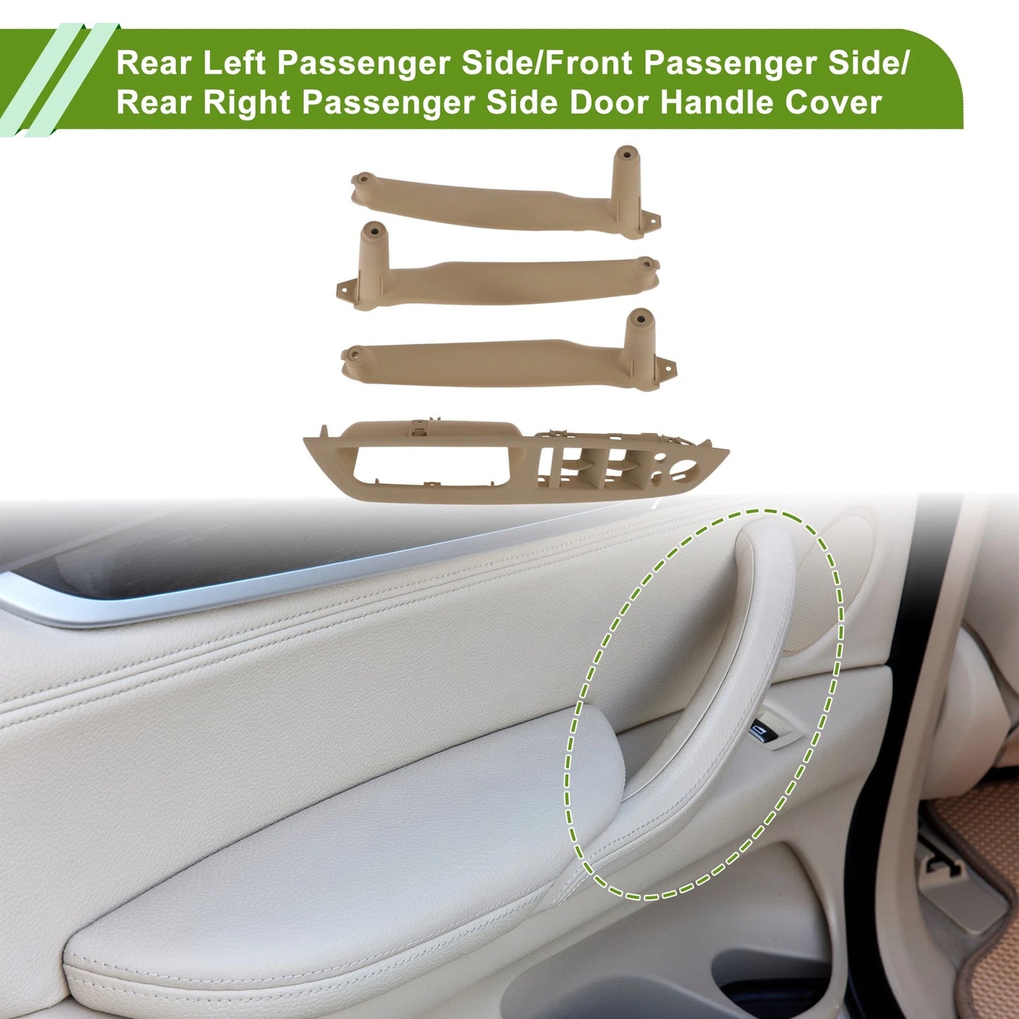 Door Panel Handle Pull Trim Cover for BMW X5 E70 (2007-2013) Beige