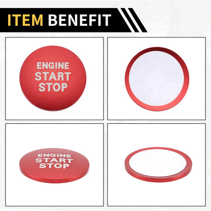 Engine Start Stop Button Cover for Toyota Tacoma (2016-2023) Red
