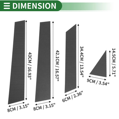 8 Pcs Door Pillar Window Trim for Infiniti EX35 (2008 - 2015) Carbon Fiber
