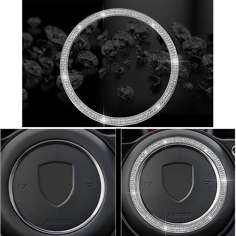 Crystal Steering Wheel Center Circle Cover Ring Fit For Porsche Macan 2015-2020