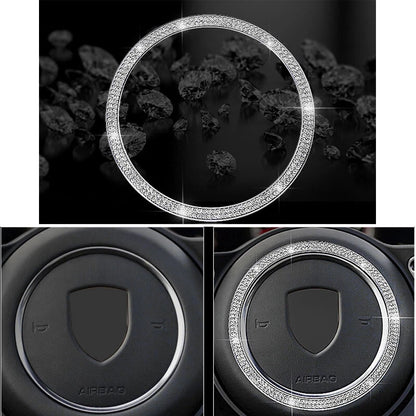 Crystal Steering Wheel Center Circle Cover Ring Fit For Porsche Macan 2015-2020