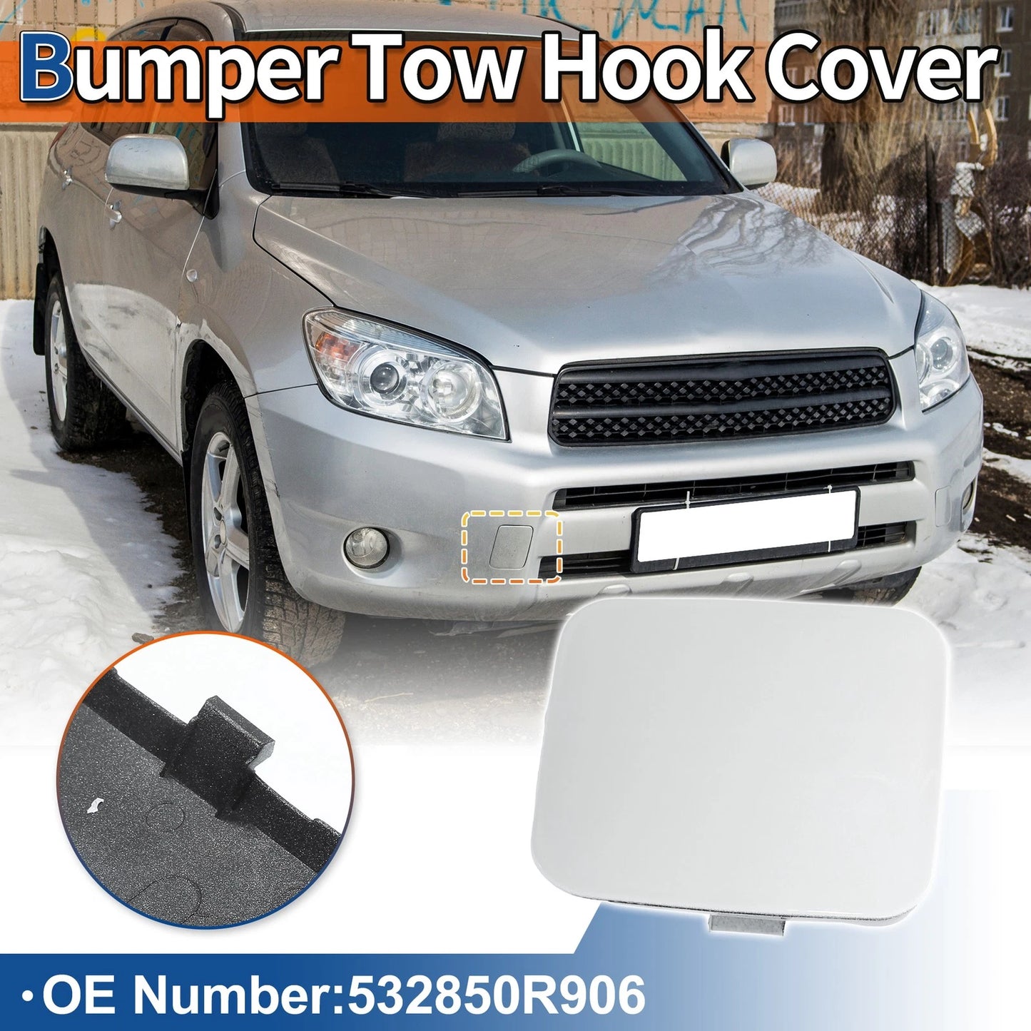 Tow Hook Cover Front Bumper for Toyota Rav4 (2009–2011)
