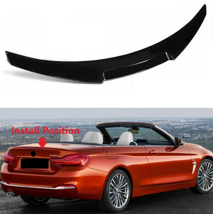 Rear Spoiler Wing for BMW 4 Series F33 F83 M4 Style ABS Glossy Black (2014-2020)