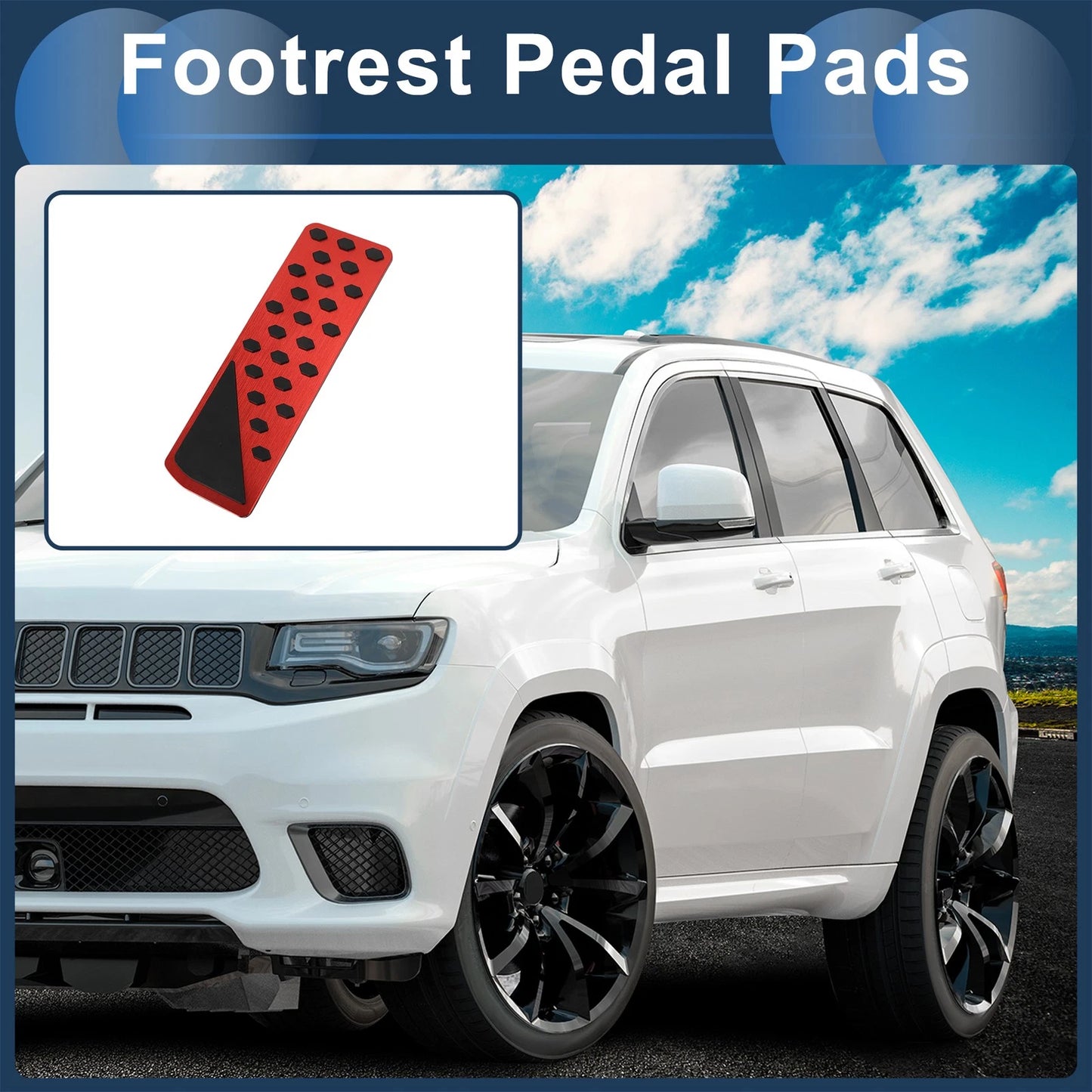 Footrest Pedal Cover for Jeep Grand Cherokee 2022-2025 Aluminum Alloy Red