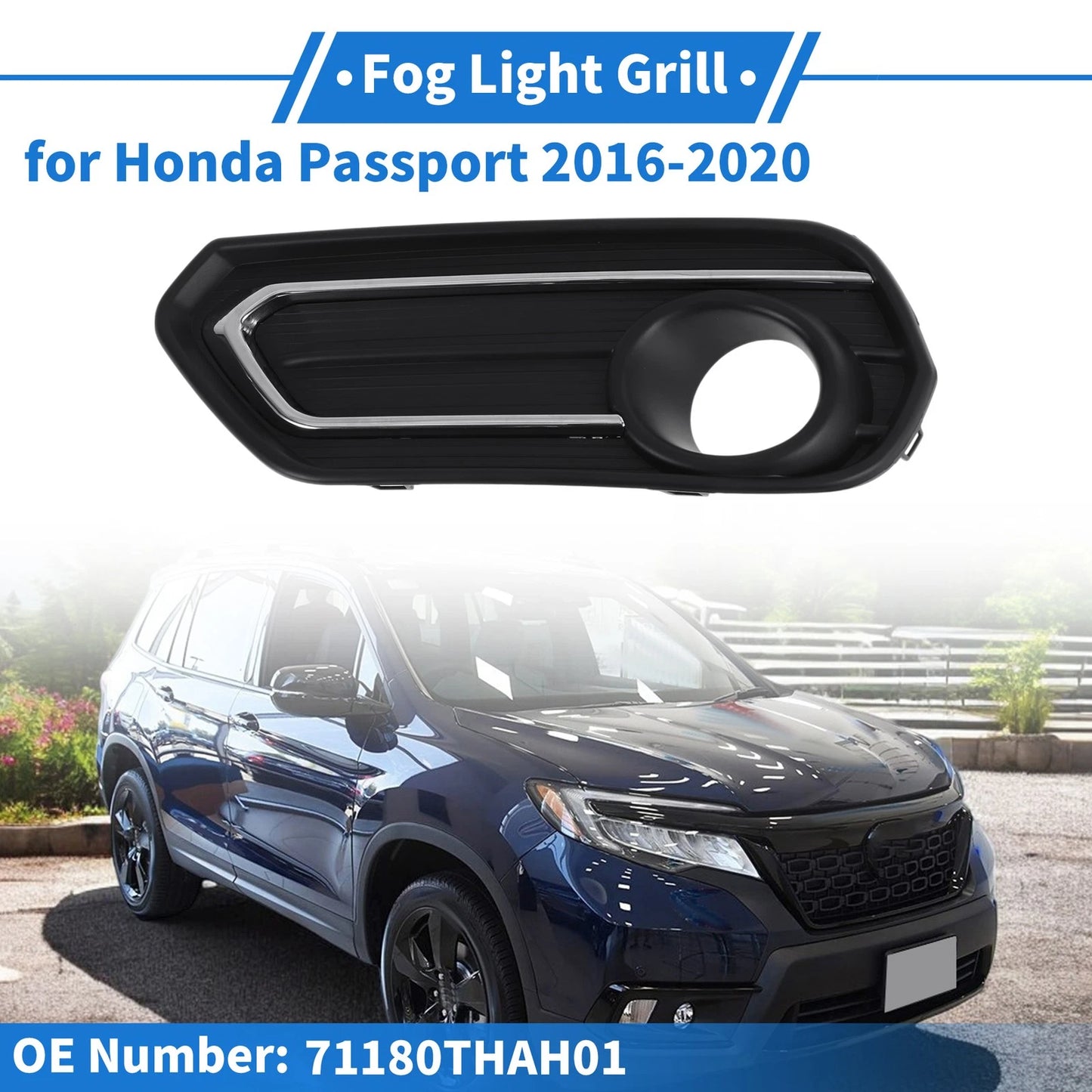 Front Left Fog Light Grill for Honda Passport (2016-2020)