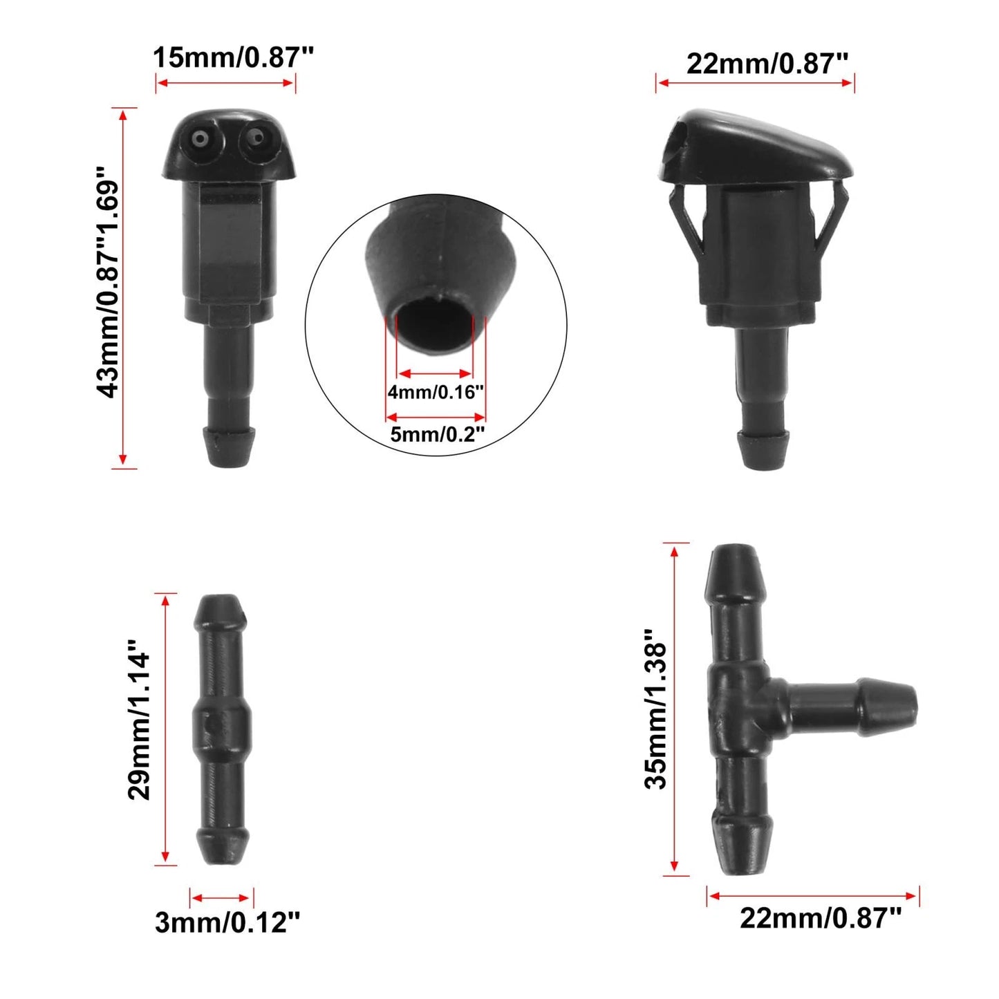7pcs Windshield Wiper Fluid Squirter Nozzle for Toyota Camry
