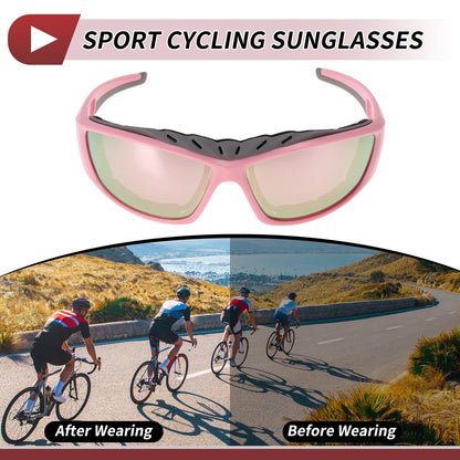 Motorcycle Riding Goggles Pink Lens Pink Frame Tri-acetel Cellulose PC UV400