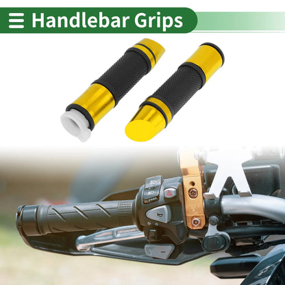 7/8 22mm Motorcycle Hand Grips Cover Gold Tone for Make Model