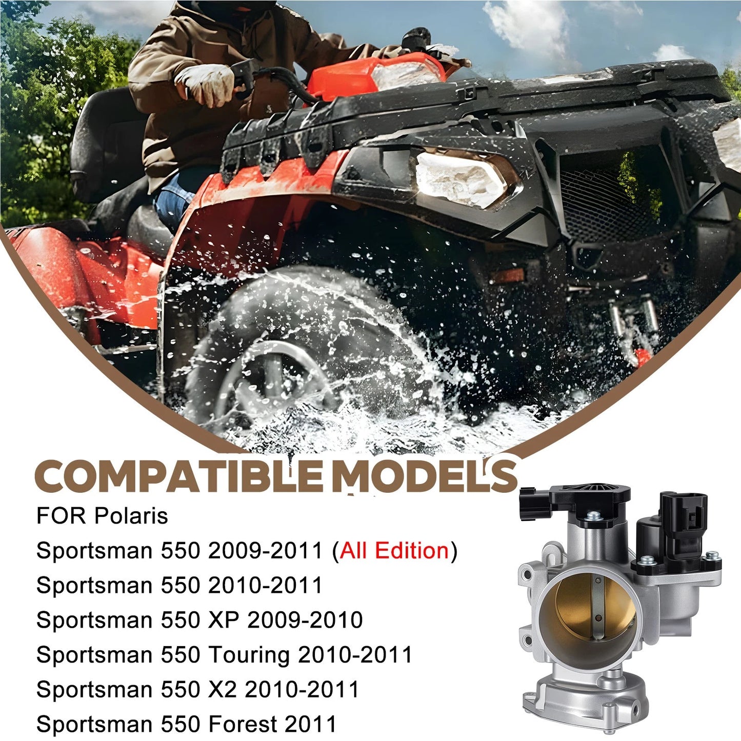 Throttle Body Assembly for Polaris Sportsman 550 (2010–2011)