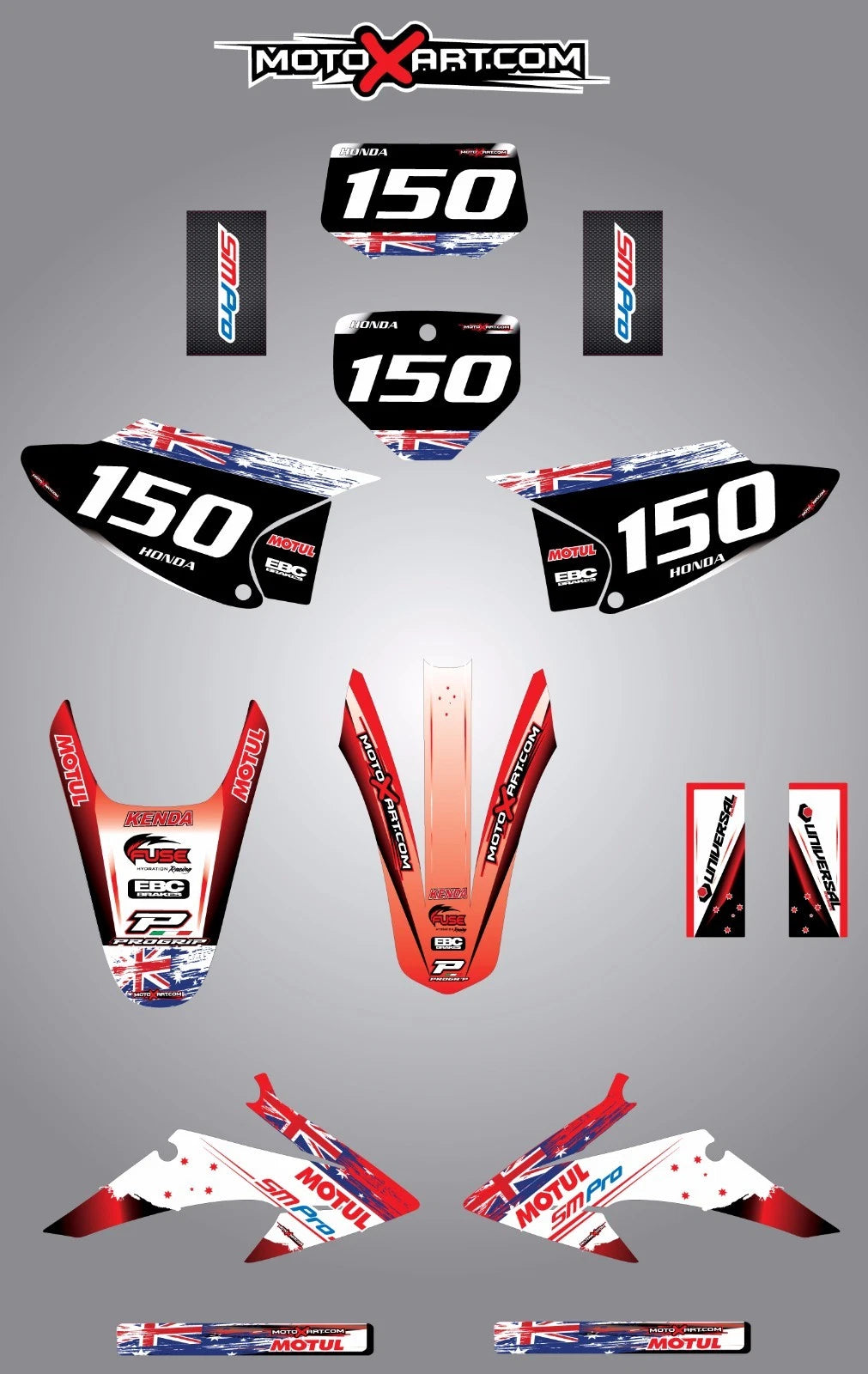 Custom Graphic Kit - Aussie Pride for Honda CRF 150F (2008-2012)