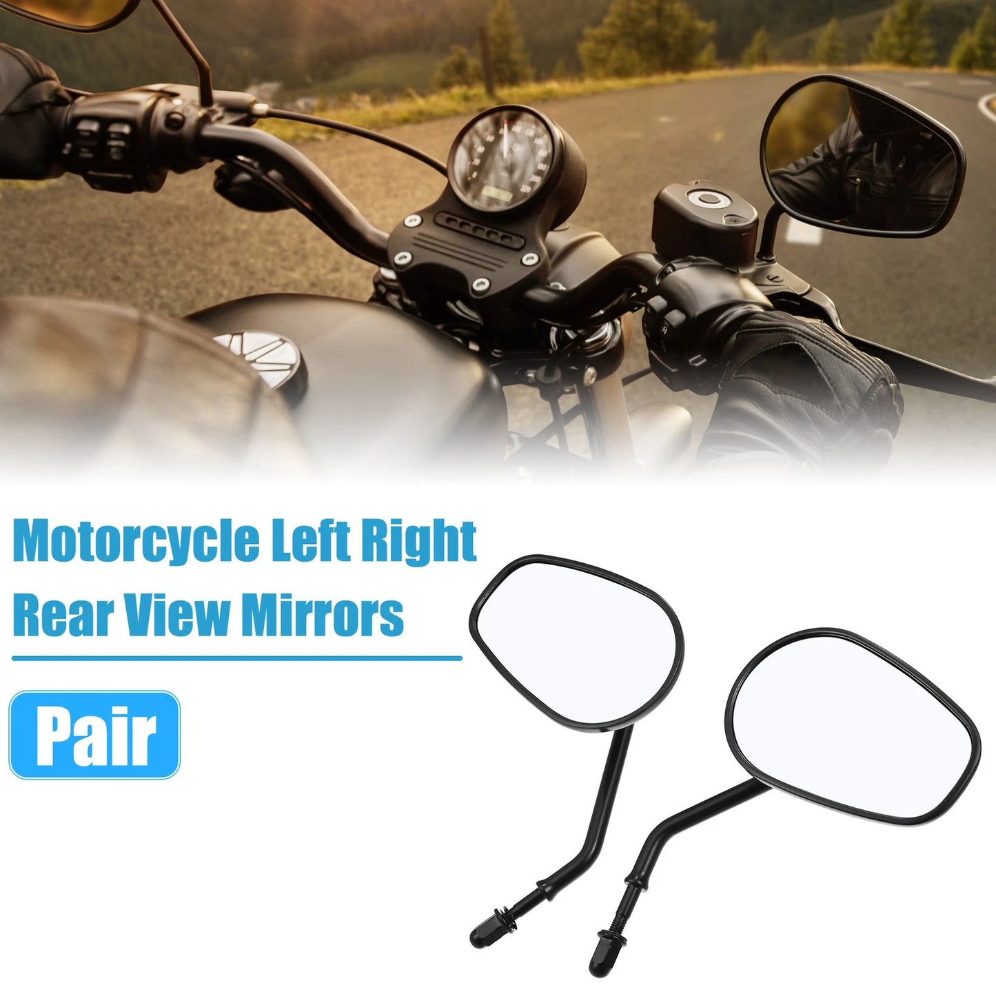 Left Right Rear View Mirrors for Harley Davison Dyna Low Rider