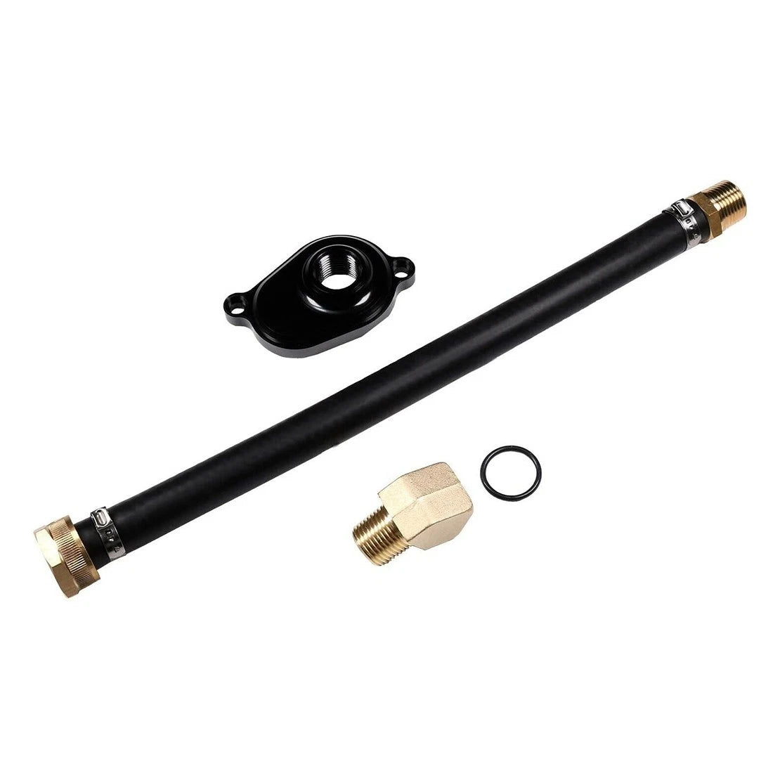 Black Engine Coolant Oil Cooler Back Flush Kit for Ford 6.0L Diesel (2003-2007)