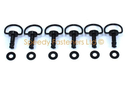 6x dzus 17mm Tornillos Tuercas Negro Cierres for Yamaha Honda