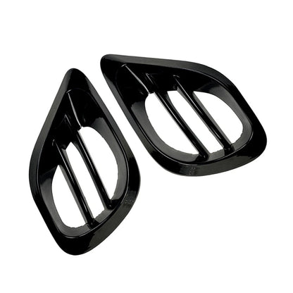 Black Front Bumper Fog Grill Air Vent Trim for Mercedes Benz W213 E-Class (2020+)