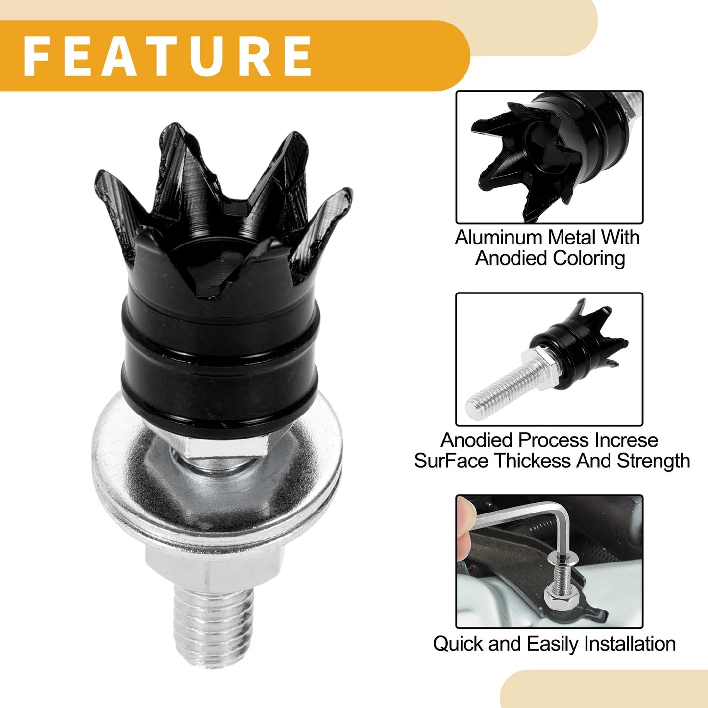 License Plate Screws Cover / 40 mm / Black for Universal Motorcycle