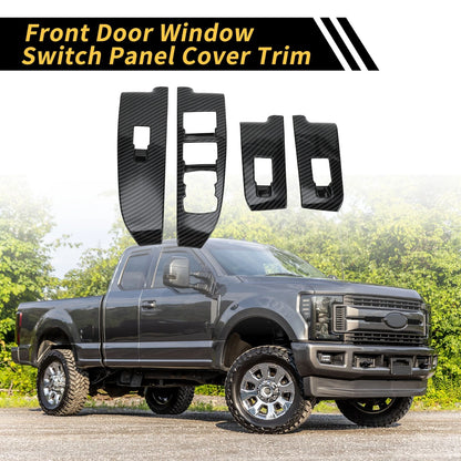 Carbon Fiber Front Door Window Switch Panel Set for Ford Maverick (2022-2024)