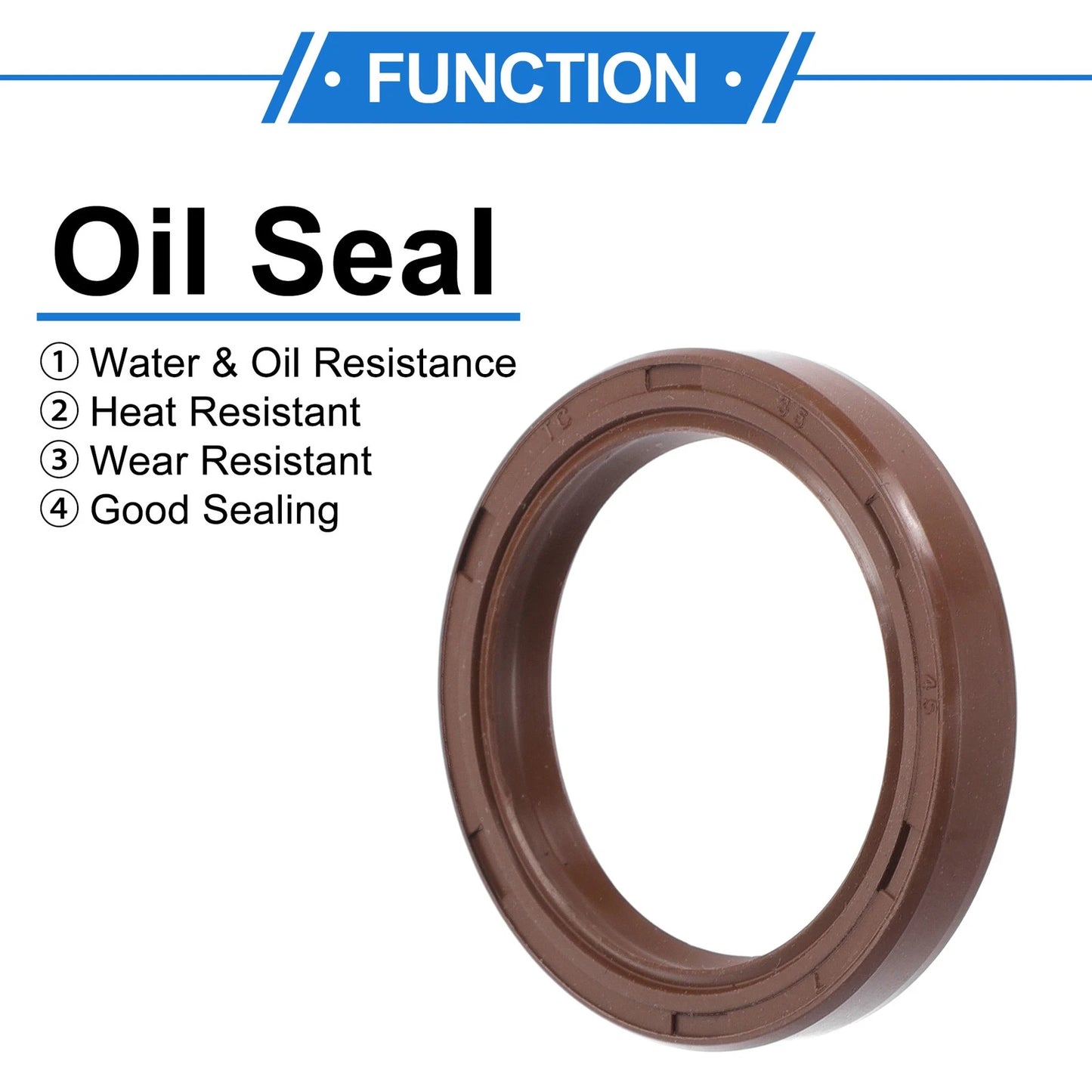 Oil Seal / 35x45x7mm / Rotary Seal FKM Rubber Brown 2 x for Make Model
