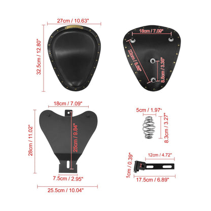 Set Solo Seat Saddle with Spring Base for Harley Sportster XL883
