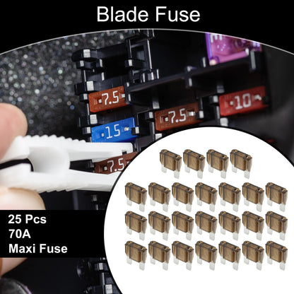 Maxi Fuse 70A Blade Fuse 25 Pcs for Car Boat Truck RV Motorcycle