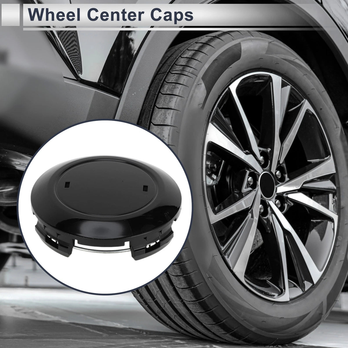 Wheel Center Cap for Toyota Land Cruiser (2016-2021) Black Plastic 1 Pc