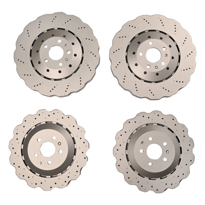 4 x Front & Rear Vented Drilled Dimpled Disc Brake Rotors for RS7 (2014–2016)