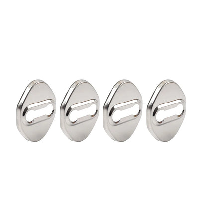 4 x Silver Car Door Lock Protective Covers for Honda, Toyota, Mazda, Hyundai