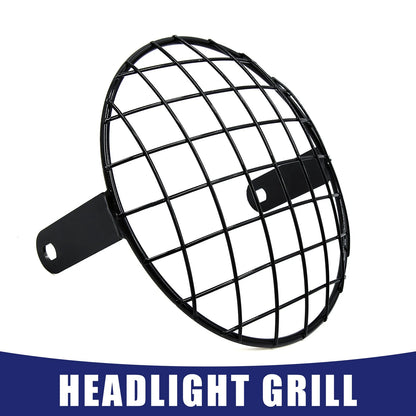 7.8" Headlight Mesh Grill Motorcycle Headlamp Grid Cover for Harley