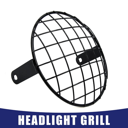 7.8" Headlight Mesh Grill Motorcycle Headlamp Grid Cover for Harley