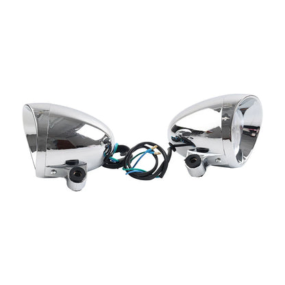 Chrome Motorcycle Passing Spot Light Fog Lamp Head Light for Custom (N/A)