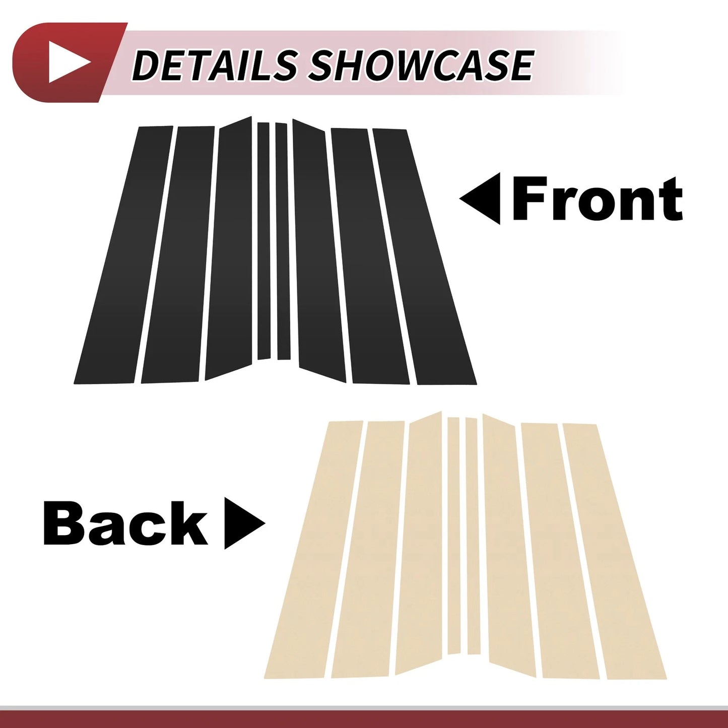 8 Pcs Door Pillar Window Trim for Ford Edge (2007-2014) Black