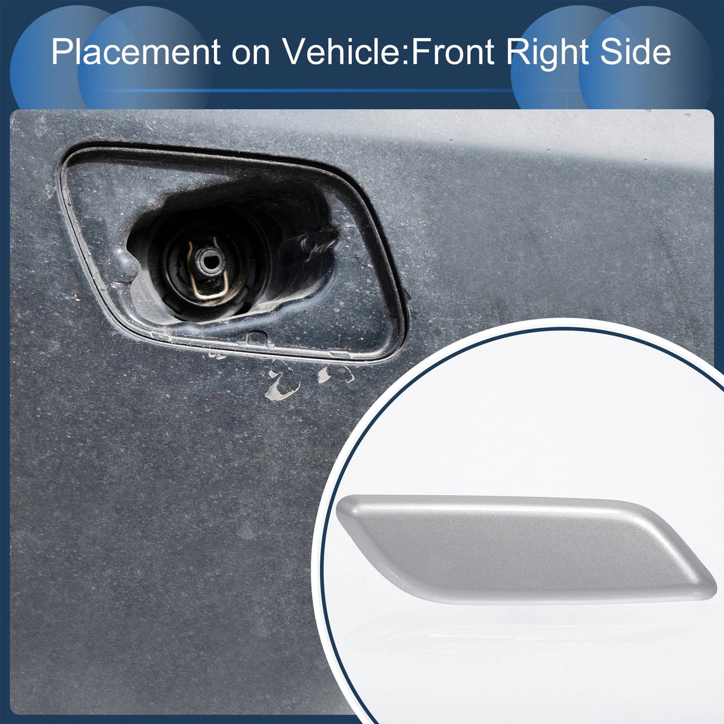 Front Right Washer Nozzle Cover for Honda Accord VIII 2011-2013 Silver