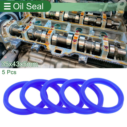 Oil Seal 35x43x5mm 5 Pcs TPU Blue Seal Ring Rotary Shaft for Make Model
