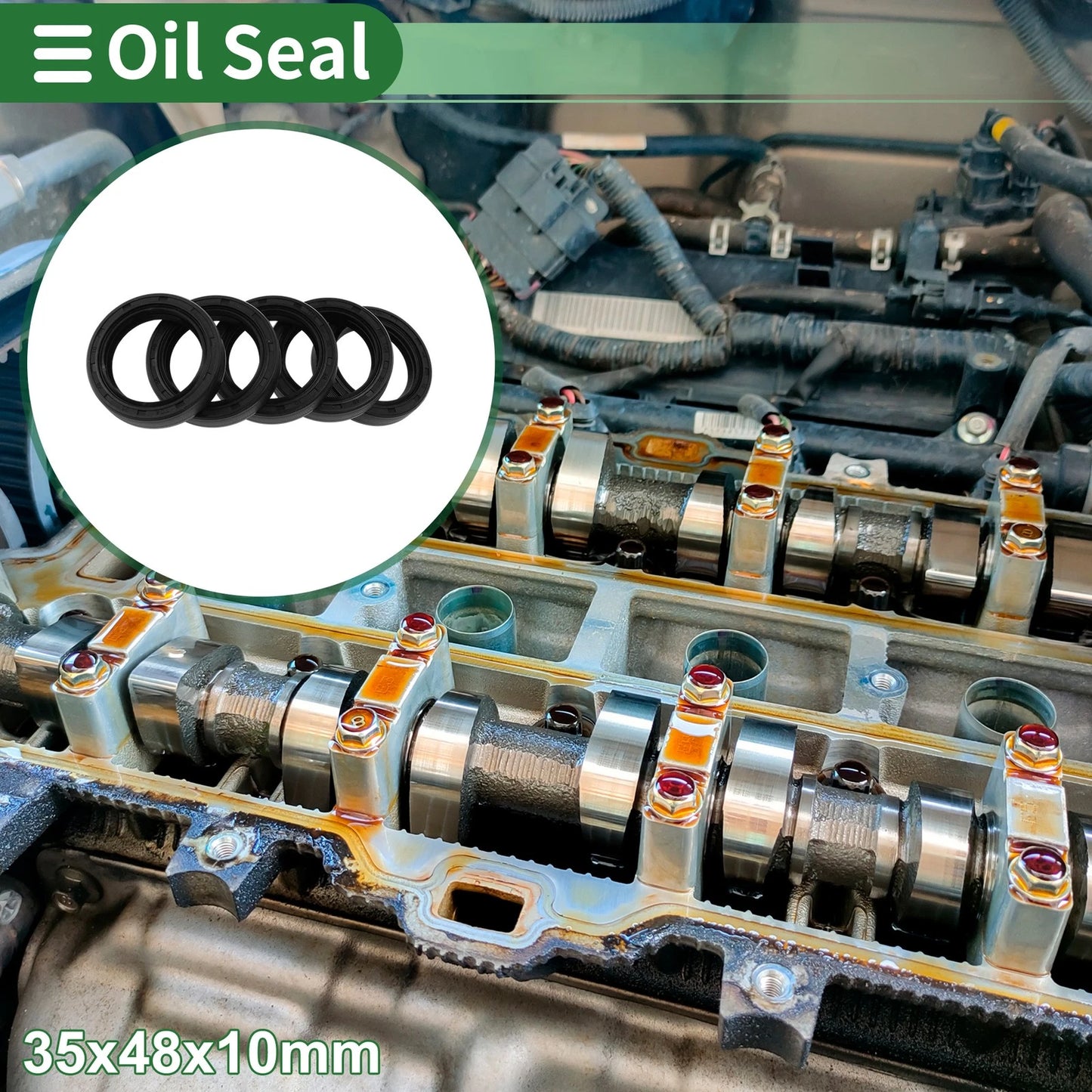 Oil Seal 35x48x10mm Rotary Shaft Seal NBR Rubber for Make Model
