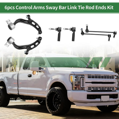 6pcs Front Suspension Kit Control Arm Tie Rod End Sway Bar Link for Ford Flex (2009-2019)