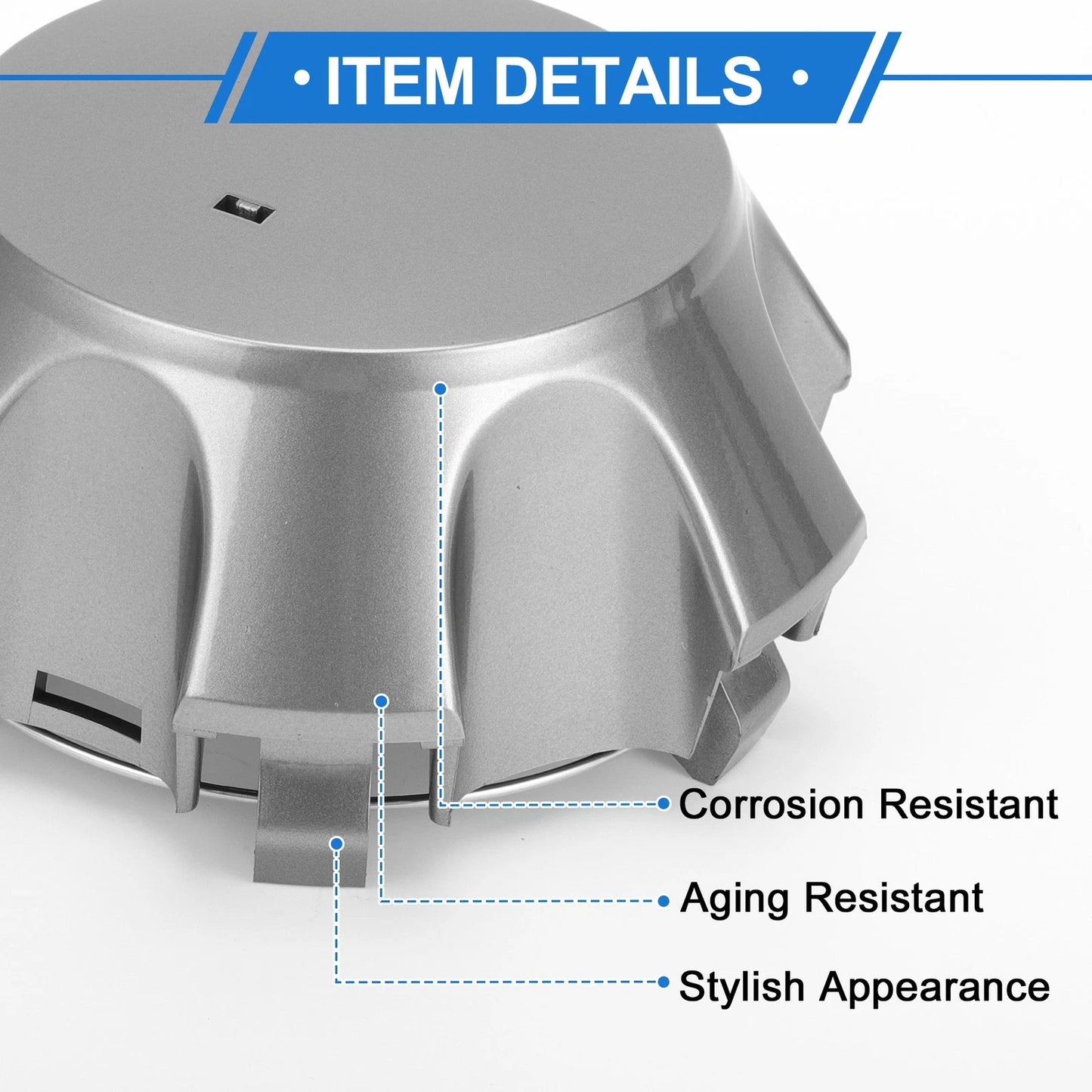Wheel Center Caps for Toyota FJ Cruiser (2007-2014) - Titanium Tone Plastic 1 x