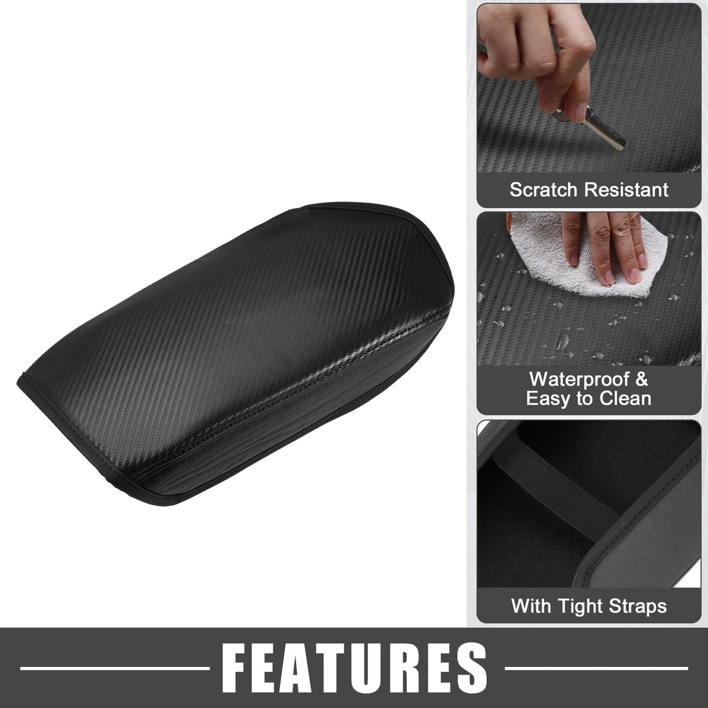 Center Console Cover for Mitsubishi Outlander 2022-2023 Faux Leather Black