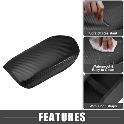 Center Console Cover for Mitsubishi Outlander 2022-2023 Faux Leather Black