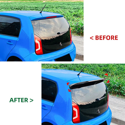 1x Carbon Fiber Rear Boot Spoiler Lip for VW UP, SEAT Mii, Skoda Citigo (11-)