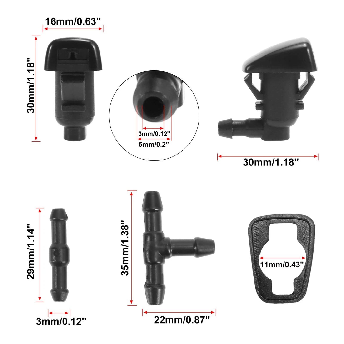 7 x Windshield Wiper Fluid Squirter Nozzles for Jeep Grand Cherokee (2005-2021)
