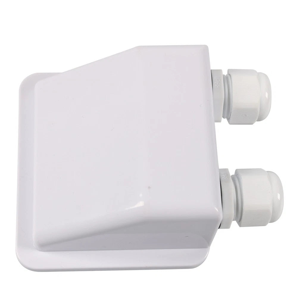 Double Wire Cable Entry Gland Box for Solar Panel RV Caravan White