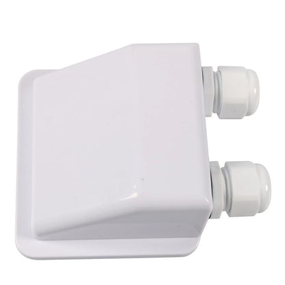 Double Wire Cable Entry Gland Box for Solar Panel RV Caravan White
