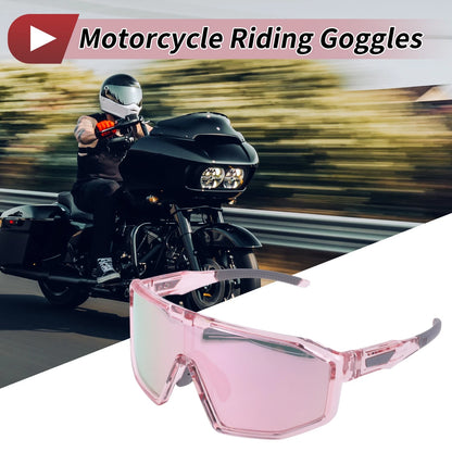1 x Goggles for Motorcycle Pink Transparent Pink Tri-Acetyl Cellulos PC